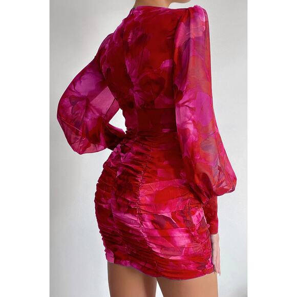 Runaway The Label Litsa Dress Pink/Red, Sexy,  NWT, NEW, SZ XS or  SZ 2 - Picture 2 of 10